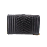 SAINT LAURENT TRIQUILT CROSSBODYS BLACK