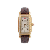 MICHELE DECO BAGUETTE DIAMOND WATCHES GOLD/BROWN