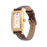 MICHELE DECO BAGUETTE DIAMOND WATCHES GOLD/BROWN