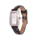 MICHELE DECO BAGUETTE DIAMOND WATCHES SILVER/BROWN