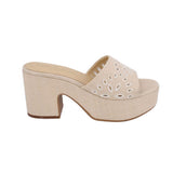 MARC FISHER PLATFORM SANDALS CREAM 7.5 US
