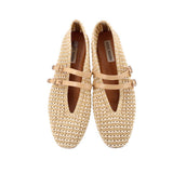 STEVE MADDEN WOVEN FLATS TAN 10 US
