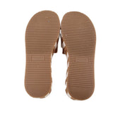 MARC FISHER DAYLIN PLATFORM WEDGE SANDALS BROWN/WHITE 7.5 US
