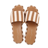 MARC FISHER DAYLIN PLATFORM WEDGE SANDALS BROWN/WHITE 7.5 US