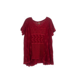 JOHNNY WAS EMBROIDERED TOPS RED S