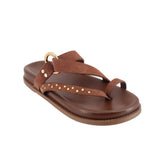 SCHUTZ FLAT SANDALS BROWN 9 US