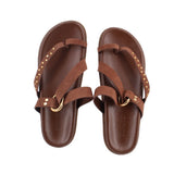 SCHUTZ FLAT SANDALS BROWN 9 US