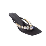 VERSACE CRYSTAL SATIN HEELS BLACK 39 EU | 8 US