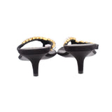 VERSACE CRYSTAL SATIN HEELS BLACK 39 EU | 8 US