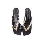 VERSACE CRYSTAL SATIN HEELS BLACK 39 EU | 8 US