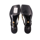 VERSACE CRYSTAL SATIN HEELS BLACK 39 EU | 8 US