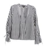 J CREW CHECK TOPS BLACK/WHITE S