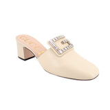 GUCCI MULE HEELS WHITE 40.5 EU | 10 EU
