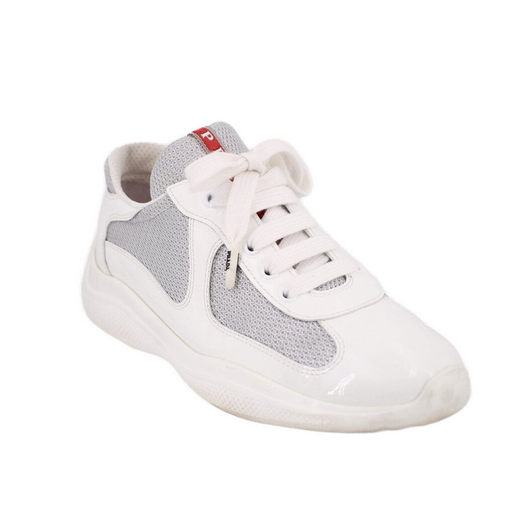 America's Cup sneakers, white with gray mesh side panels and white lace-up