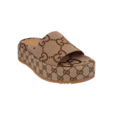 GUCCI JUMBO GG SANDALS BROWN 37.5 EU | US 7.5