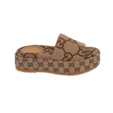 GUCCI JUMBO GG SANDALS BROWN 37.5 EU | US 7.5