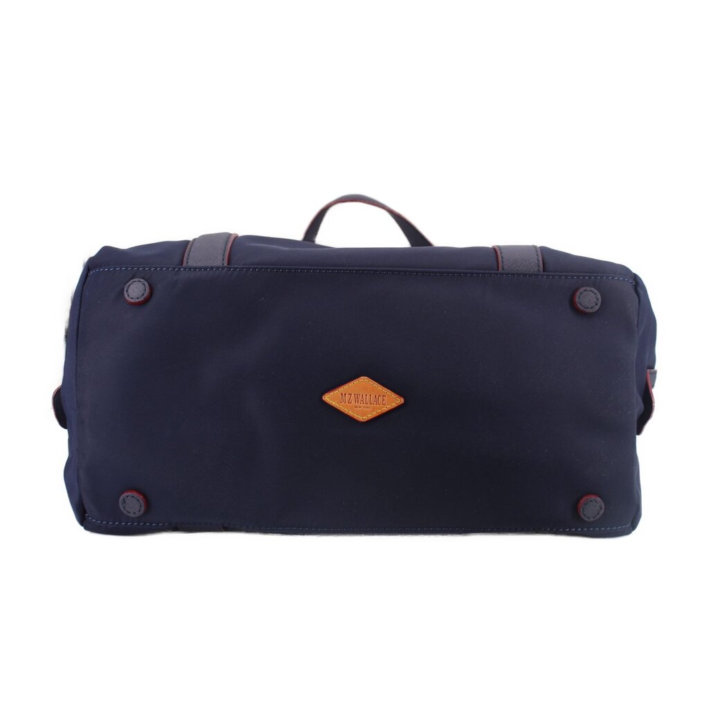MZ WALLACE Colette shoulder bag, navy exterior back view with logo patch