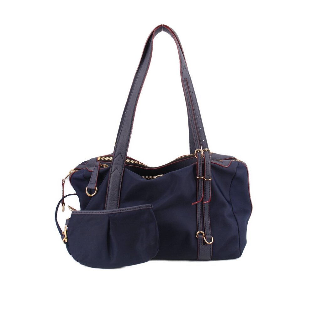 MZ WALLACE Colette shoulder bag in navy with top handles and gold-tone hardware