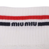 MIU MIU STRIPE SOCK ACCESSORIES WHITE