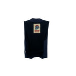 Blue sleeveless vest top with Bottega Veneta logo on back