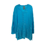 JOHNNY WAS EMBROIDERED TOPS BLUE XL