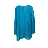 JOHNNY WAS EMBROIDERED TOPS BLUE XL