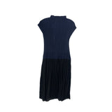 RONEN CHEN PLEATED DRESSES NAVY/BLK M/L