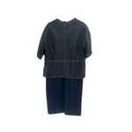 ESCADA navy dress and jacket 2-piece set, mesh overlay top and solid dress