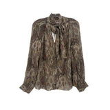 FRAME PRINT TOPS BROWN L