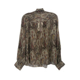FRAME PRINT TOPS BROWN L