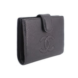CHANEL BI-FOLD CAVIAR WALLETS BLACK