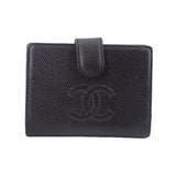 CHANEL BI-FOLD CAVIAR WALLETS BLACK