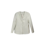 ZARA COLLARLESS BLAZERS WHITE M