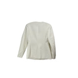 ZARA COLLARLESS BLAZERS WHITE M