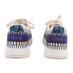 CHLOE NAMA mesh sneakers with blue heel panel and Chloé logo on back