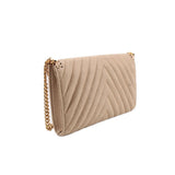 STELLA MCCARTNEY MINI FALABELLA SHAGGY DEER CROSSBODYS TAN
