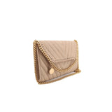 STELLA MCCARTNEY MINI FALABELLA SHAGGY DEER CROSSBODYS TAN