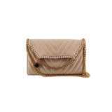 STELLA MCCARTNEY MINI FALABELLA SHAGGY DEER CROSSBODYS TAN