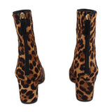 J CREW WILLA CALF HAIR ANKLE BOOTIES LEOPARD 7.5 US