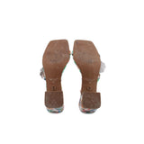 CECELIA PRINT HEELS WHITE/MULTI 7.5 US