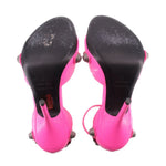 Balenciaga Cagole pink sandal soles with ankle straps and open-toe heel base