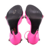 Balenciaga Cagole pink sandal soles with ankle straps and open-toe heel base