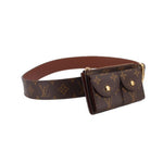 Louis Vuitton monogram belt bag with adjustable strap, front flap and zip pouch