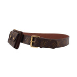 LOUIS VUITTON monogram belt bag with adjustable strap and gold buckle, brown
