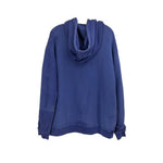 Blue zip-up hoodie jacket with attached hood, no visible front graphic