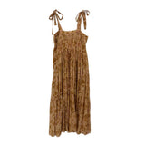 ULLA JOHNSON PRINT DRESSES BROWN XS