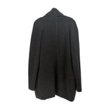 VINCE LEATHER TRIM CARDIGANS GRAY S