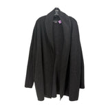 VINCE LEATHER TRIM CARDIGANS GRAY S