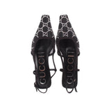 GUCCI CRYSTAL GG FLATS BLACK 36 EU | 6 US