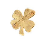 Gold-tone clover brooch back with pin and clasp